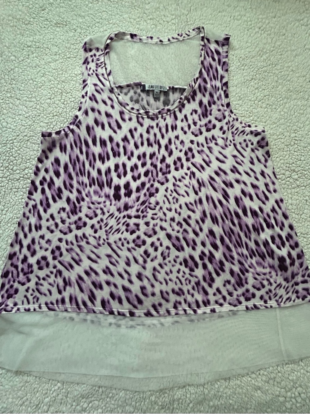JENNIFER LOPEZ 
Purple Leopard Print Tank Top